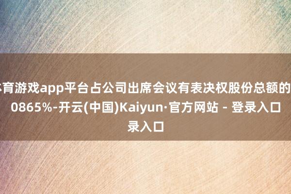体育游戏app平台占公司出席会议有表决权股份总额的0.0865%-开云(中国)Kaiyun·官方网站 - 登录入口