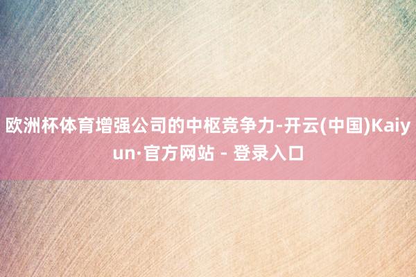 欧洲杯体育增强公司的中枢竞争力-开云(中国)Kaiyun·官方网站 - 登录入口