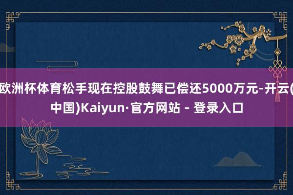 欧洲杯体育松手现在控股鼓舞已偿还5000万元-开云(中国)Kaiyun·官方网站 - 登录入口