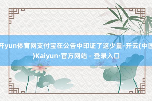 开yun体育网支付宝在公告中印证了这少量-开云(中国)Kaiyun·官方网站 - 登录入口