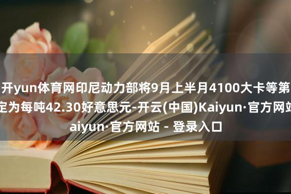 开yun体育网印尼动力部将9月上半月4100大卡等第煤炭基准价定为每吨42.30好意思元-开云(中国)Kaiyun·官方网站 - 登录入口