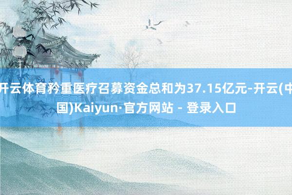 开云体育矜重医疗召募资金总和为37.15亿元-开云(中国)Kaiyun·官方网站 - 登录入口