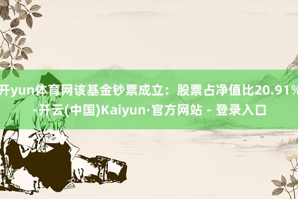 开yun体育网该基金钞票成立:股票占净值比20.91%-开云(中国)Kaiyun·官方网站 - 登录入口