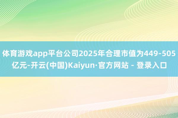 体育游戏app平台公司2025年合理市值为449-505亿元-开云(中国)Kaiyun·官方网站 - 登录入口