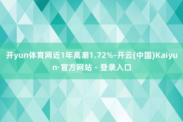 开yun体育网近1年高潮1.72%-开云(中国)Kaiyun·官方网站 - 登录入口