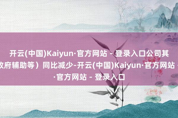 开云(中国)Kaiyun·官方网站 - 登录入口公司其他收益(政府辅助等)同比减少-开云(中国)Kaiyun·官方网站 - 登录入口