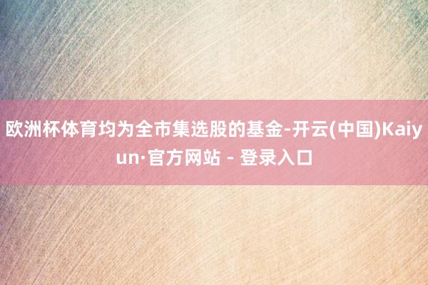 欧洲杯体育均为全市集选股的基金-开云(中国)Kaiyun·官方网站 - 登录入口